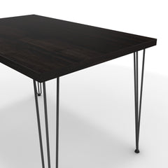 Étkezőasztal - Linga fekete lábbal - Füstölt dió, méret: 120x75