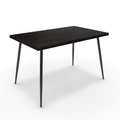 Étkezőasztal - Manu fekete lábbal - Füstölt dió, méret: 120x75