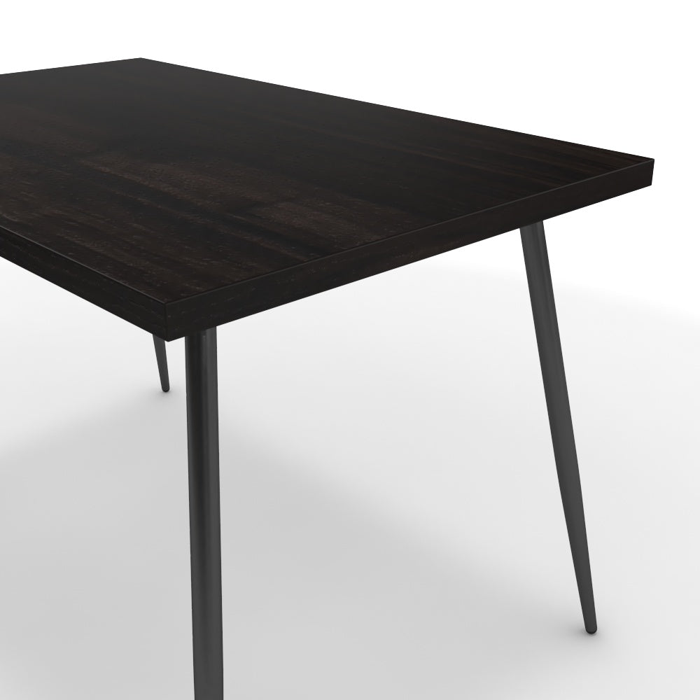 Étkezőasztal - Manu fekete lábbal - Füstölt dió, méret: 120x75