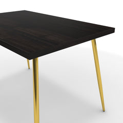 Étkezőasztal - Manu arany lábbal - Füstölt dió, méret: 120x75