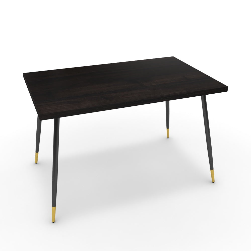 Étkezőasztal - Manu fekete és arany lábbal - Füstölt dió, méret: 120x75