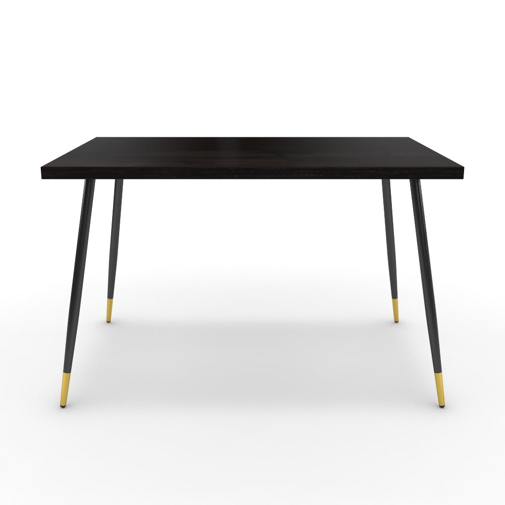 Étkezőasztal - Manu fekete és arany lábbal - Füstölt dió, méret: 120x75