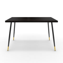 Étkezőasztal - Manu fekete és arany lábbal - Füstölt dió, méret: 120x75
