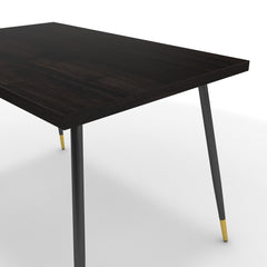 Étkezőasztal - Manu fekete és arany lábbal - Füstölt dió, méret: 120x75