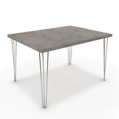 Étkezőasztal - Linga króm lábbal - Vil.szürke Chicago beton, méret: 120x90