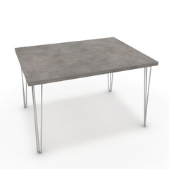 Étkezőasztal - Linga króm lábbal - Vil.szürke Chicago beton, méret: 120x90