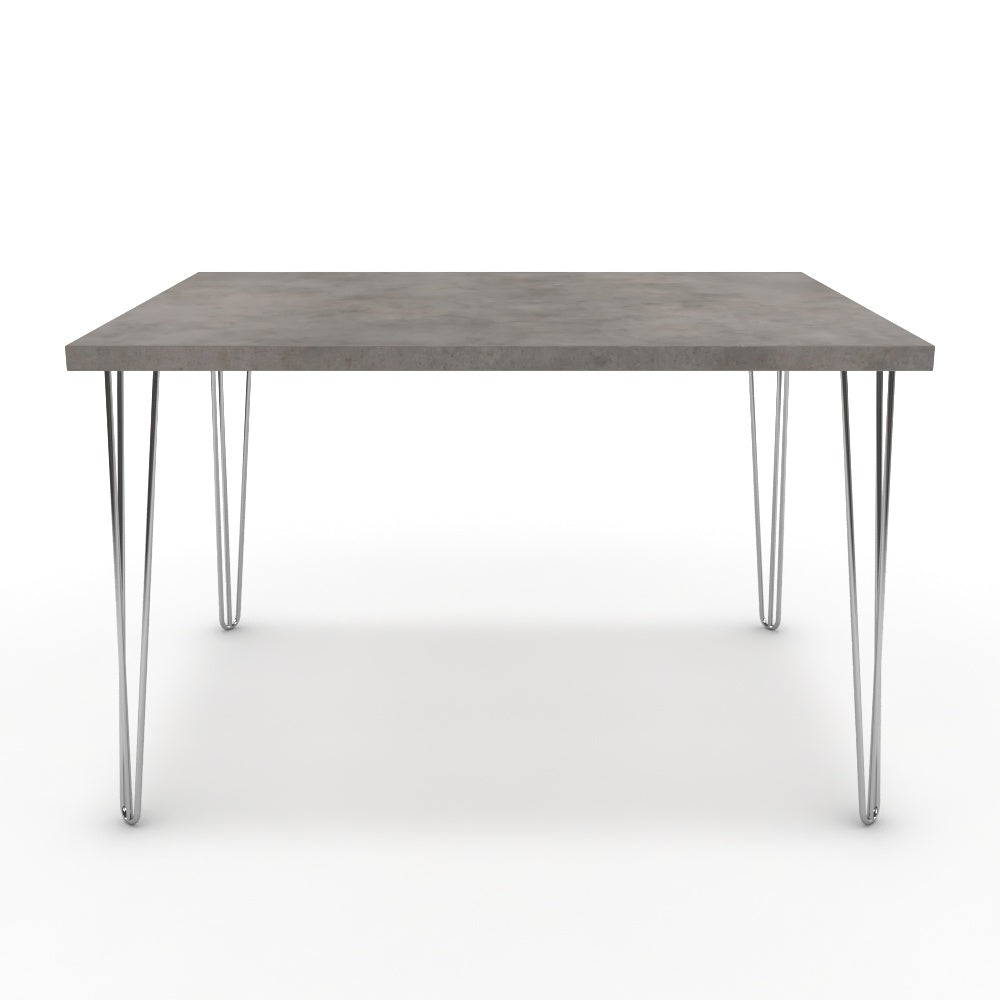 Étkezőasztal - Linga króm lábbal - Vil.szürke Chicago beton, méret: 120x90