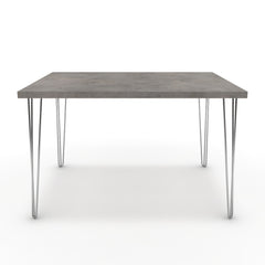 Étkezőasztal - Linga króm lábbal - Vil.szürke Chicago beton, méret: 120x90