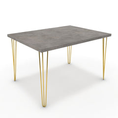 Étkezőasztal - Linga arany lábbal - Vil.szürke Chicago beton, méret: 120x90