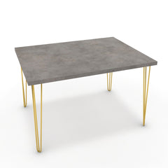 Étkezőasztal - Linga arany lábbal - Vil.szürke Chicago beton, méret: 120x90