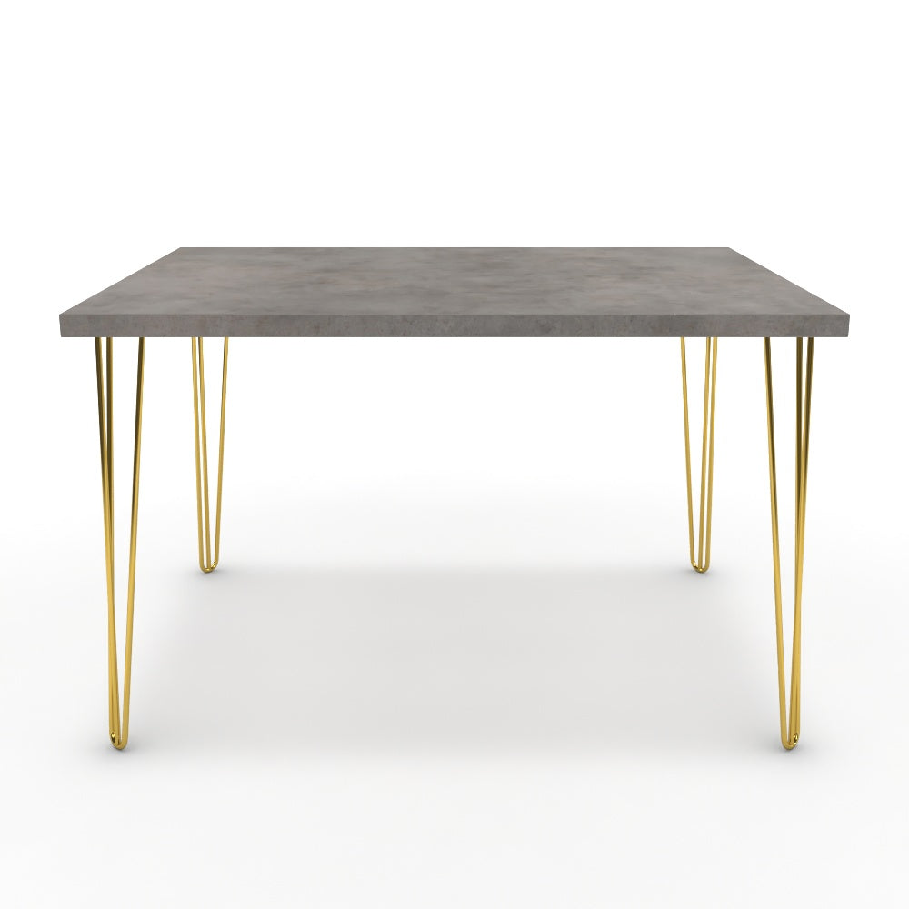 Étkezőasztal - Linga arany lábbal - Vil.szürke Chicago beton, méret: 120x90