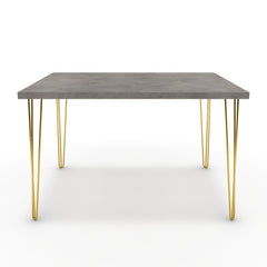 Étkezőasztal - Linga arany lábbal - Vil.szürke Chicago beton, méret: 120x90