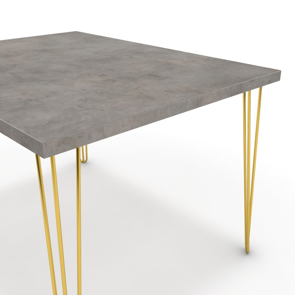 Étkezőasztal - Linga arany lábbal - Vil.szürke Chicago beton, méret: 120x90