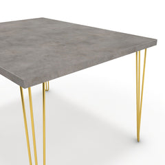 Étkezőasztal - Linga arany lábbal - Vil.szürke Chicago beton, méret: 120x90