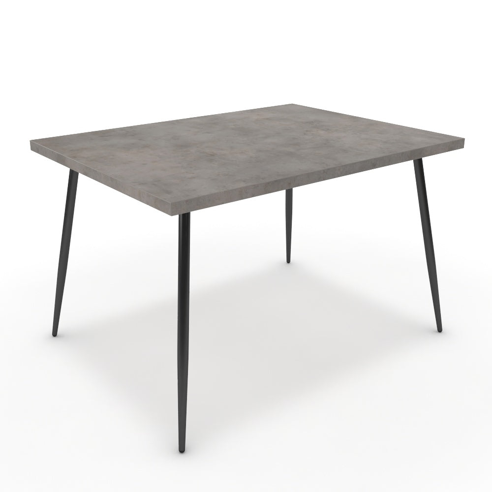 Étkezőasztal - Manu fekete lábbal - Vil.szürke Chicago beton, méret: 120x90