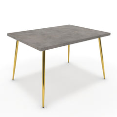 Étkezőasztal - Manu arany lábbal - Vil.szürke Chicago beton, méret: 120x90