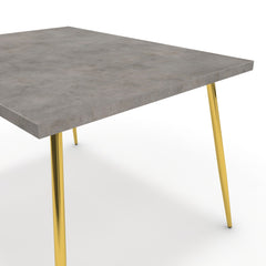Étkezőasztal - Manu arany lábbal - Vil.szürke Chicago beton, méret: 120x90