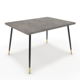 Étkezőasztal - Manu fekete és arany lábbal - Vil.szürke Chicago beton, méret: 120x90