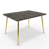 Étkezőasztal - Manu arany lábbal - Antracit metal rock, méret: 120x90