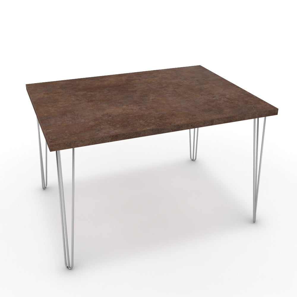 Étkezőasztal - Linga króm lábbal - Ferro bronz, méret: 120x90