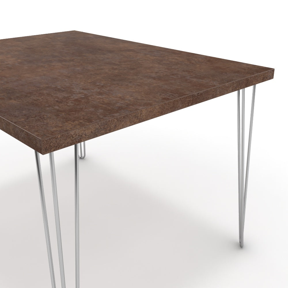 Étkezőasztal - Linga króm lábbal - Ferro bronz, méret: 120x90