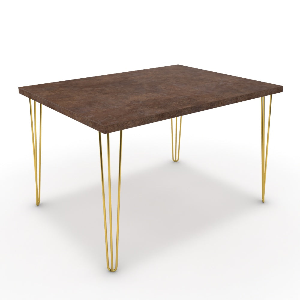 Étkezőasztal - Linga arany lábbal - Ferro bronz, méret: 120x90