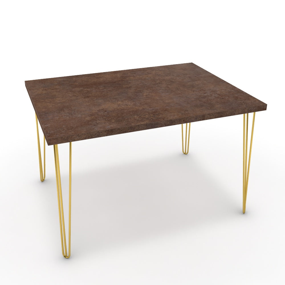 Étkezőasztal - Linga arany lábbal - Ferro bronz, méret: 120x90