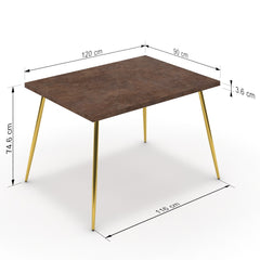 Étkezőasztal - Manu arany lábbal - Ferro bronz, méret: 120x90