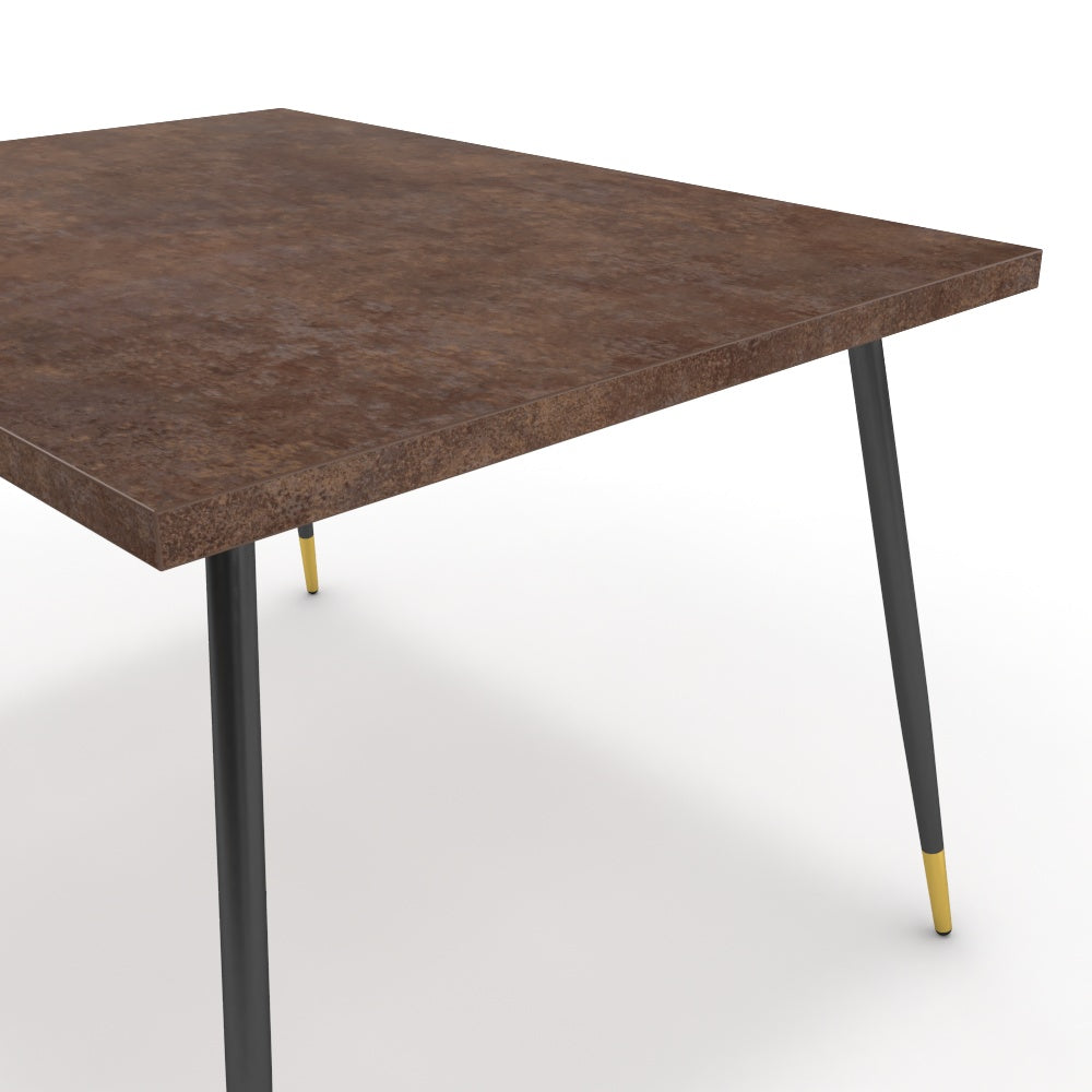 Étkezőasztal - Manu fekete és arany lábbal - Ferro bronz, méret: 120x90