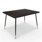 Étkezőasztal - Manu fekete és arany lábbal - Fekete-arany metál pala, méret: 120x90