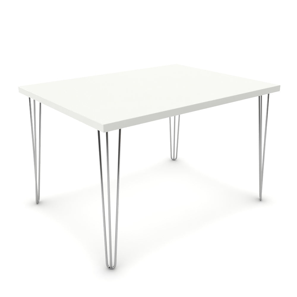 Étkezőasztal - Linga króm lábbal - Alpesi fehér, méret: 120x90