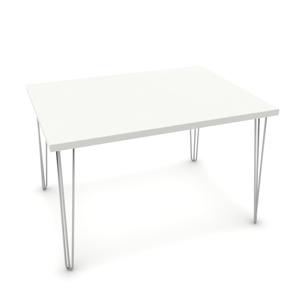 Étkezőasztal - Linga króm lábbal - Alpesi fehér, méret: 120x90