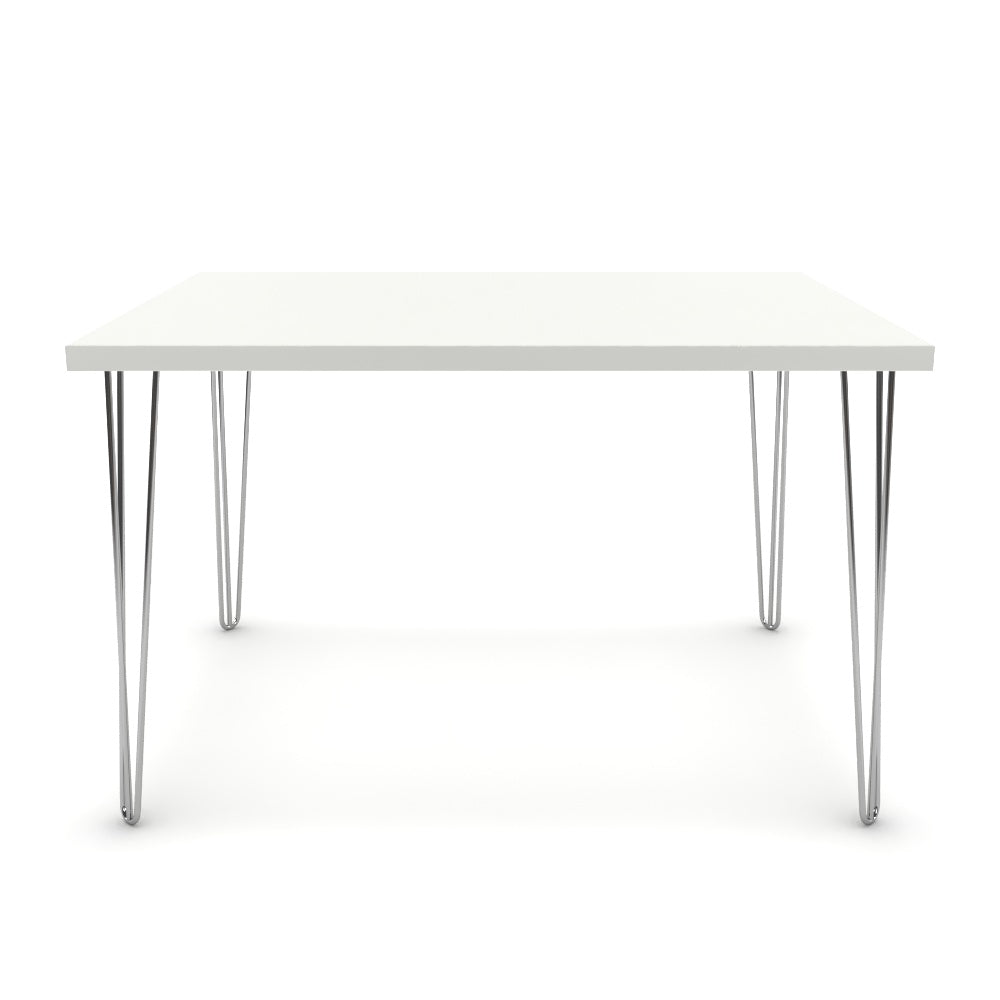 Étkezőasztal - Linga króm lábbal - Alpesi fehér, méret: 120x90