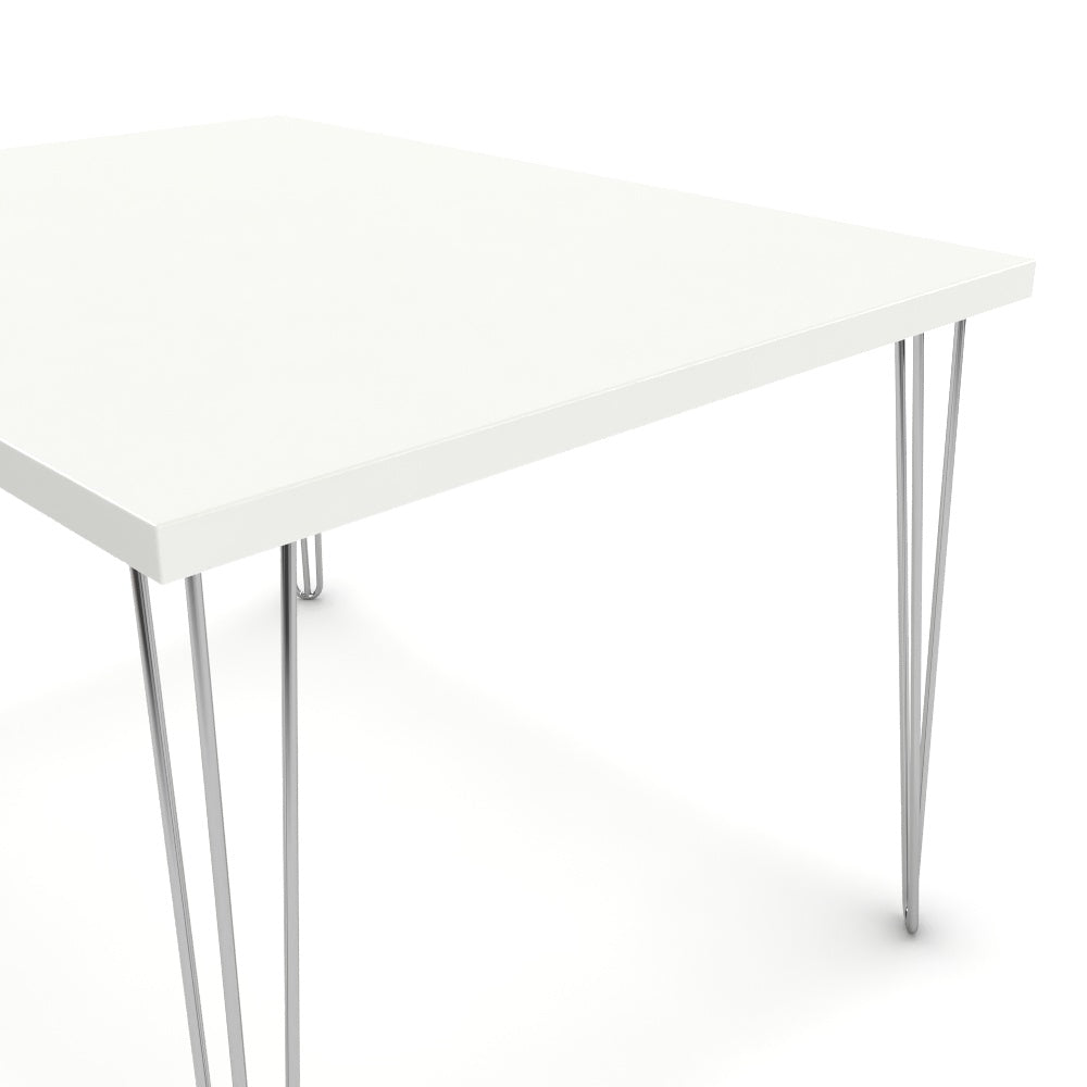 Étkezőasztal - Linga króm lábbal - Alpesi fehér, méret: 120x90