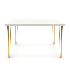 Étkezőasztal - Linga arany lábbal - Alpesi fehér, méret: 120x90