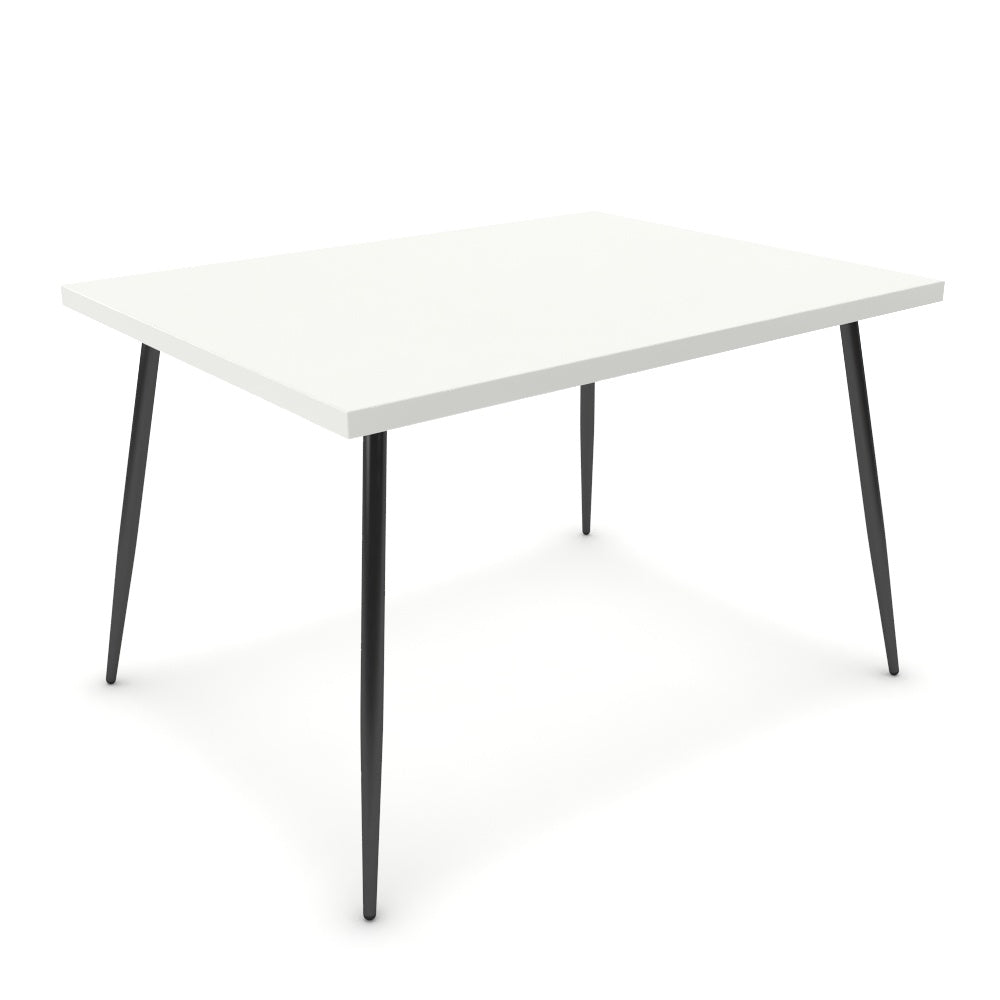Étkezőasztal - Manu fekete lábbal - Alpesi fehér, méret: 120x90