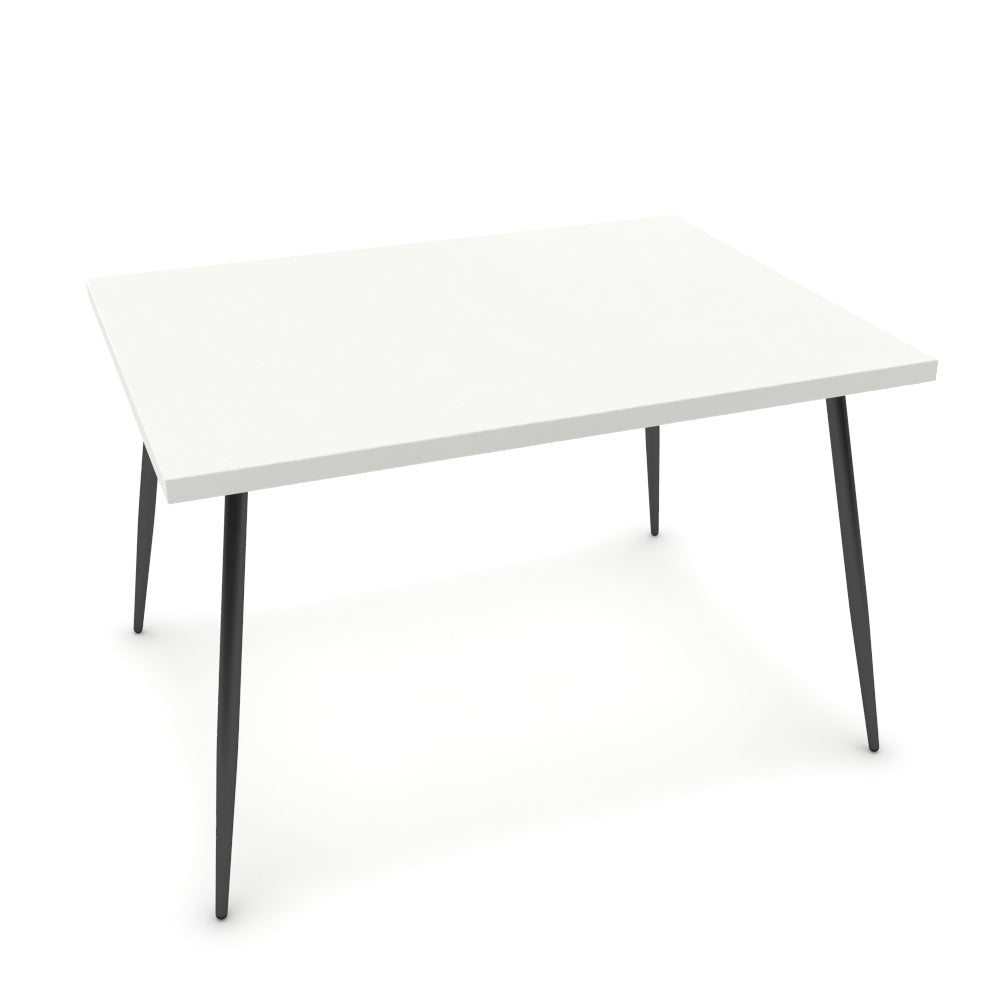 Étkezőasztal - Manu fekete lábbal - Alpesi fehér, méret: 120x90