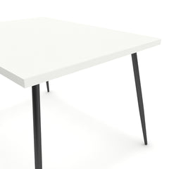 Étkezőasztal - Manu fekete lábbal - Alpesi fehér, méret: 120x90