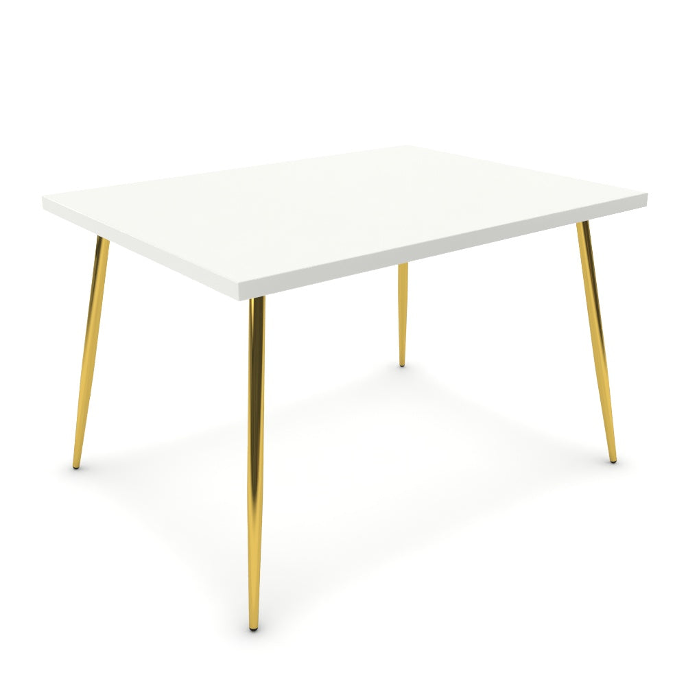 Étkezőasztal - Manu arany lábbal - Alpesi fehér, méret: 120x90
