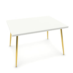 Étkezőasztal - Manu arany lábbal - Alpesi fehér, méret: 120x90
