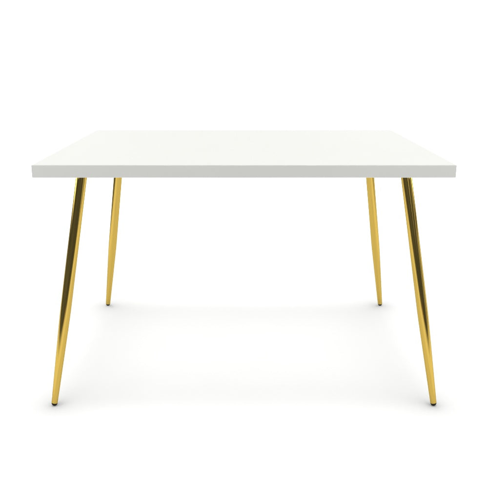 Étkezőasztal - Manu arany lábbal - Alpesi fehér, méret: 120x90