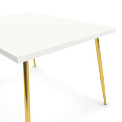 Étkezőasztal - Manu arany lábbal - Alpesi fehér, méret: 120x90