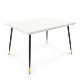 Étkezőasztal - Manu fekete és arany lábbal - Alpesi fehér, méret: 120x90