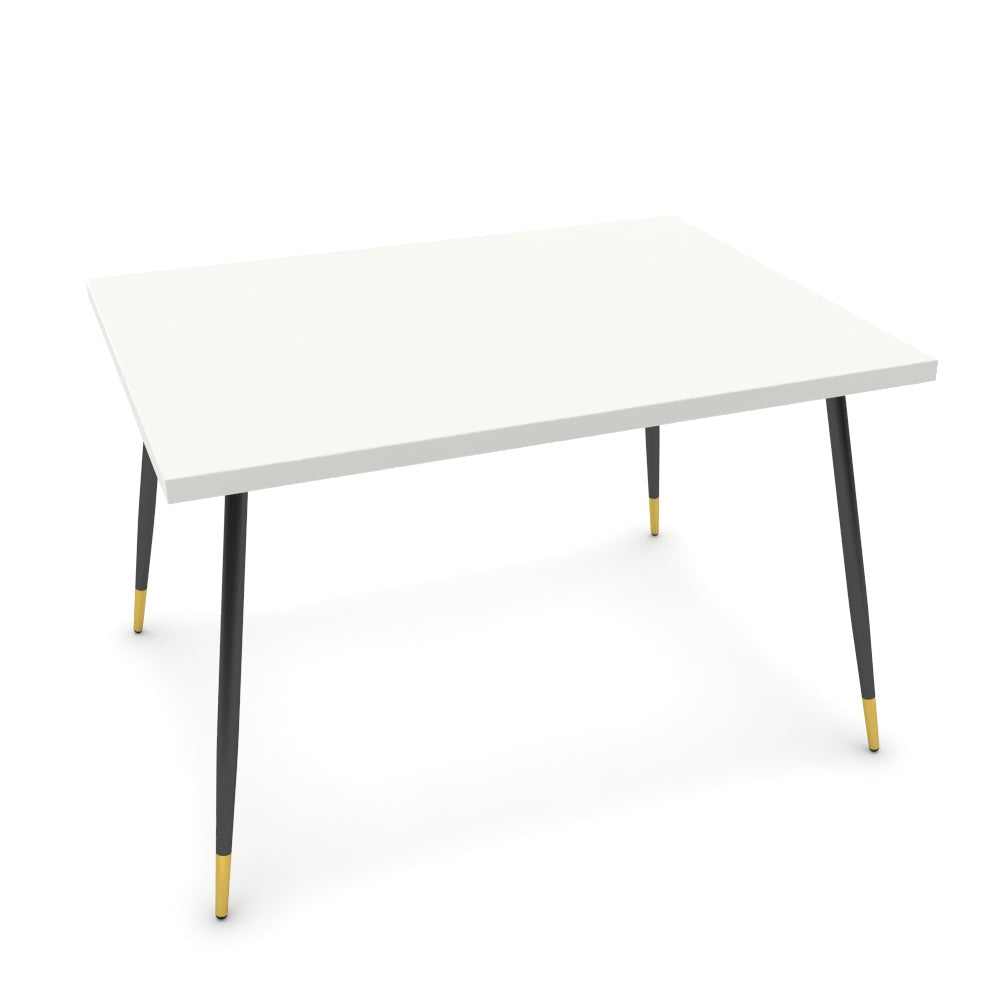 Étkezőasztal - Manu fekete és arany lábbal - Alpesi fehér, méret: 120x90