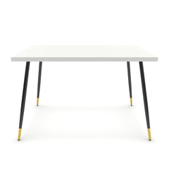 Étkezőasztal - Manu fekete és arany lábbal - Alpesi fehér, méret: 120x90