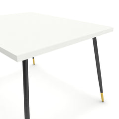 Étkezőasztal - Manu fekete és arany lábbal - Alpesi fehér, méret: 120x90