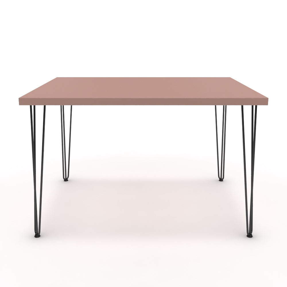 Étkezőasztal - Linga fekete lábbal - Antik rózsaszín, méret: 120x90