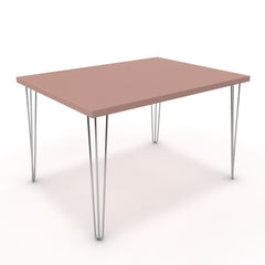 Étkezőasztal - Linga króm lábbal - Antik rózsaszín, méret: 120x90