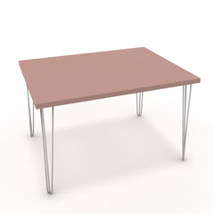 Étkezőasztal - Linga króm lábbal - Antik rózsaszín, méret: 120x90