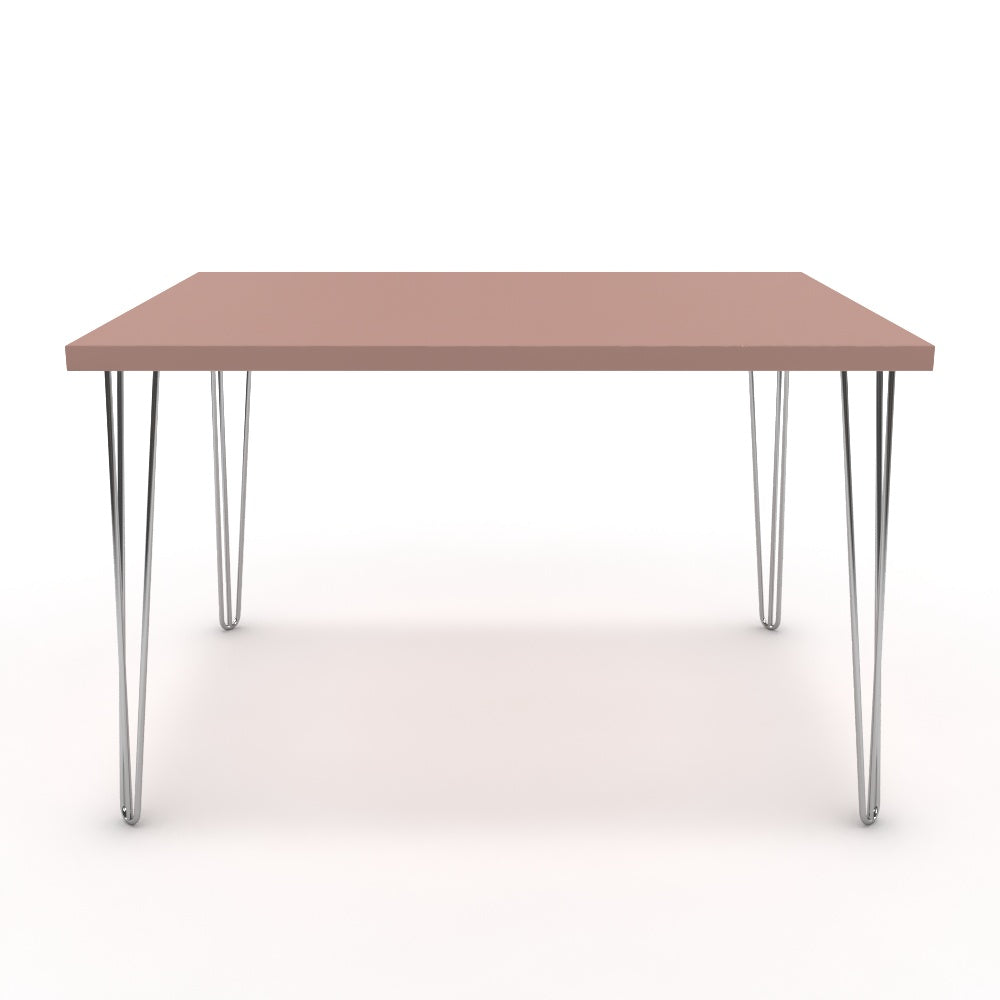 Étkezőasztal - Linga króm lábbal - Antik rózsaszín, méret: 120x90